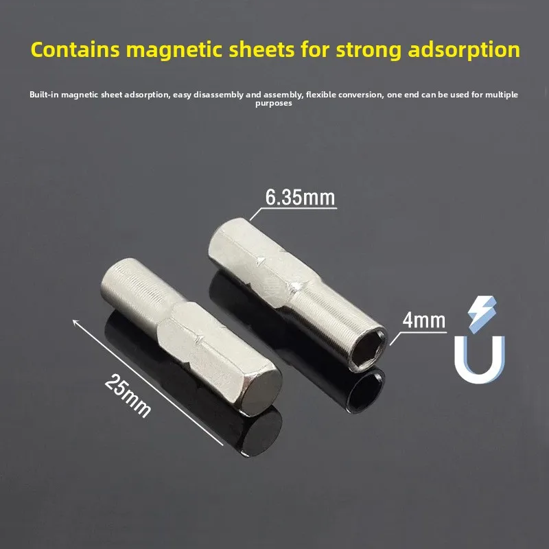 Micro Bit Adapter Magnetic Holder Tools 5pcs 6.35mm Hex Shank Insert Bit Adapter To 4mm Electric Screwdriver Socket Holder