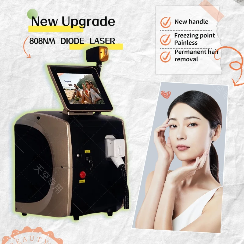 Triple Wavelength 808 Nm Skin Rejuvenation Ice Platinum Depilacion 3 Waves 755 1064 808nm Diode Laser Hair Removal Machine