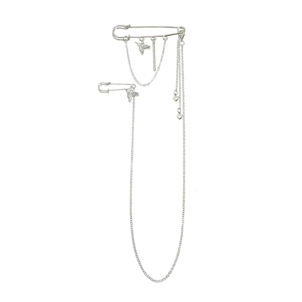 Neue Modische Metall-Herz-Quasten-Brosche Dekorative Anzug-Reversnadeln für Damen Multifunktionales Modeschmuck-Accessoire – Detail 3
