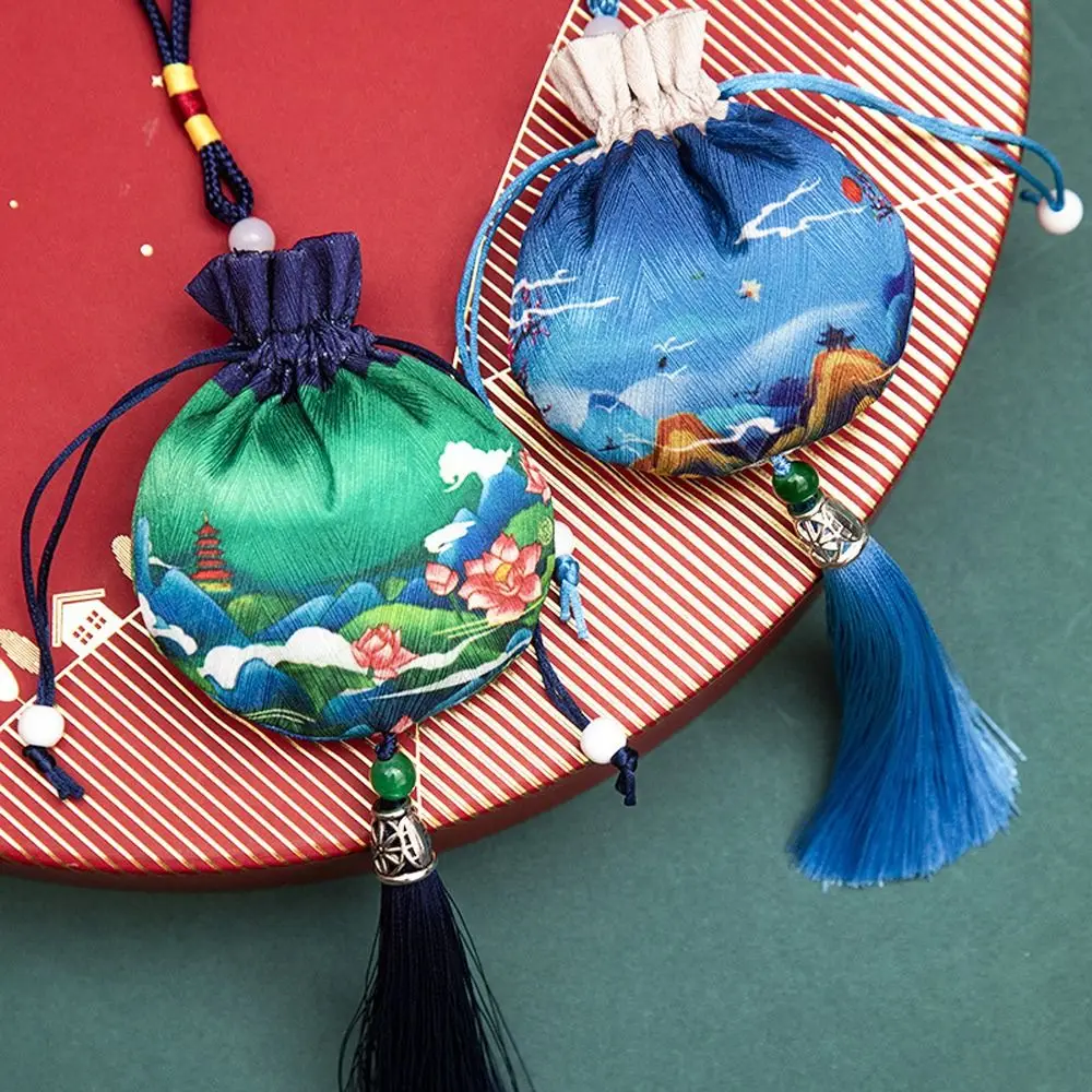 Pouch Multi Color Cloth Drawstring Necklaces Case Flower Chinese Style Storage Bag Purse Pouch Women Jewelry Bag Empty Sachet