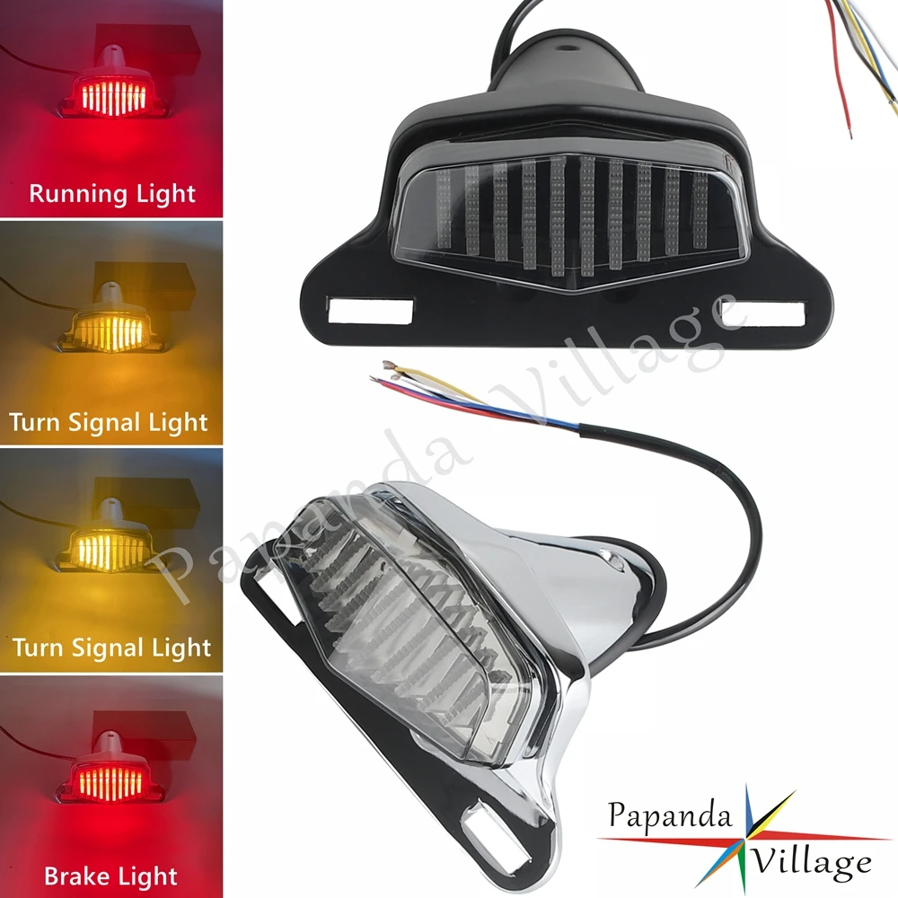 Universal Motorcycle Lucas LED Integrated Taillight For Chopper Bobber  Cafe Racer Custom Rear Turn Signal Brake Tail Stop Light