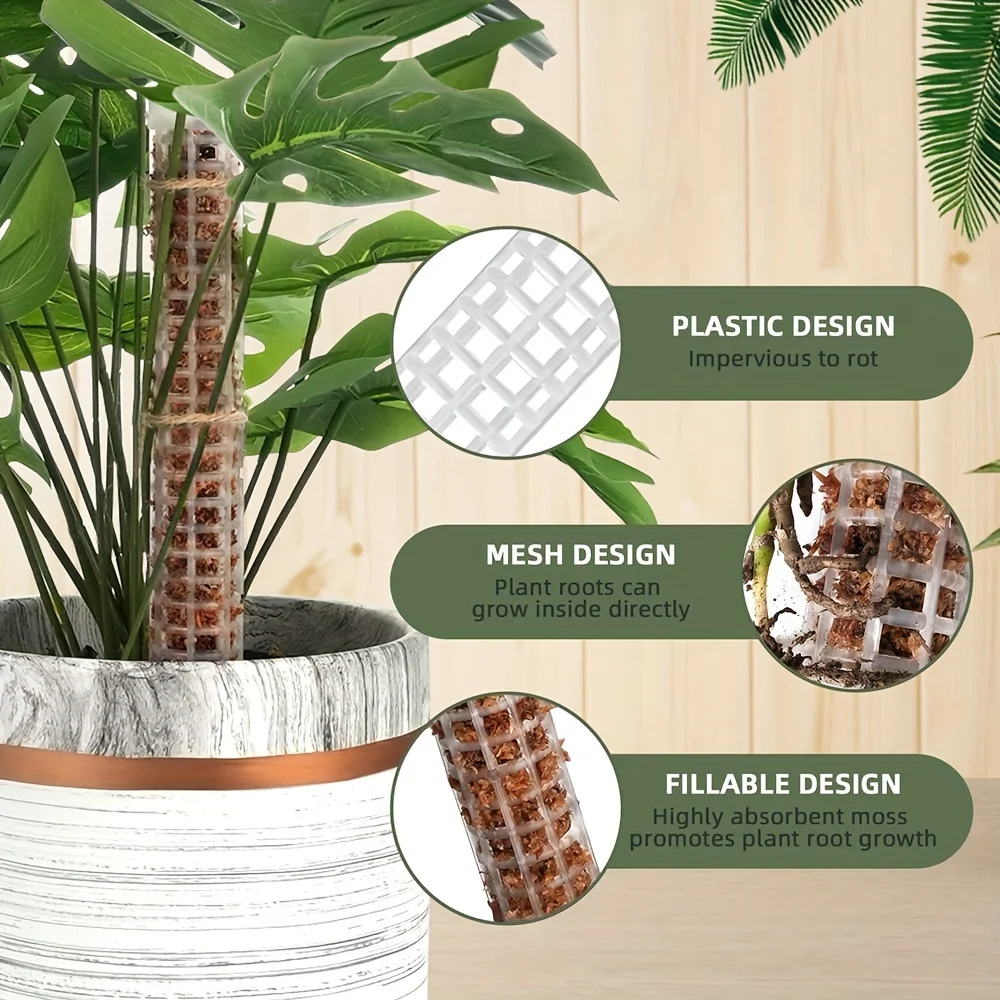 1/2Pcs Sphagnum Moss Column Poles, Plant Climbing Sticks & Support Trellis Frame for Potted Flower Vines Climbing Extension