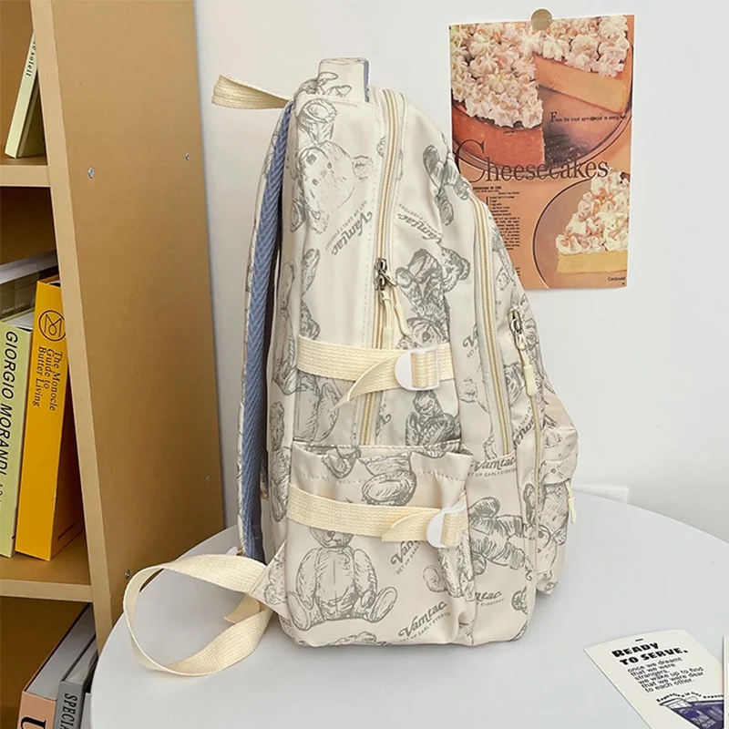 Mochila versátil de alta capacidad para estudiantes masculinos y femeninos de secundaria en el campus, a la moda, nueva