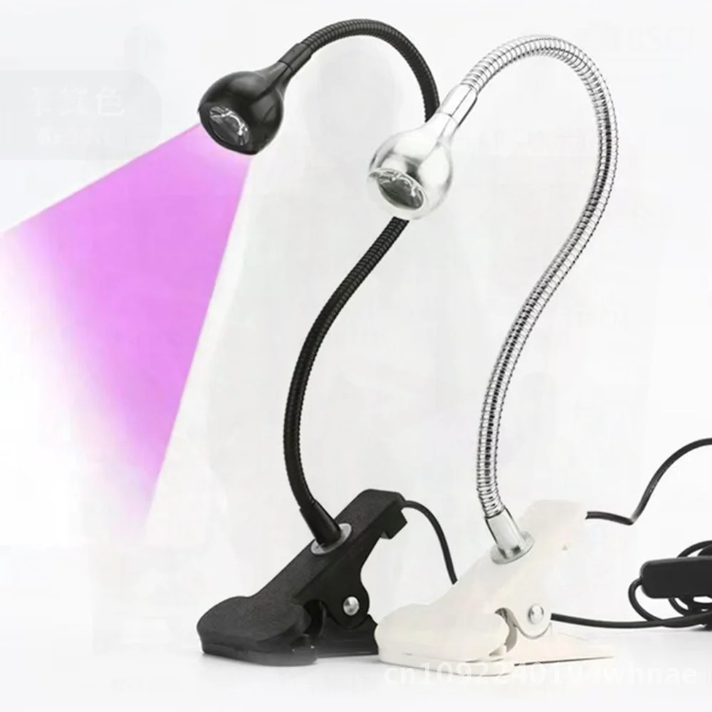 Gooseneck Nail Lamp UV Light 395nm Violet UV Glue Curing Phototherapy Quick Dry for Nail Art Baking - Adjustable USB Direct Plug