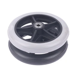 1PC Grey/Black 6 Inch Wheels Smooth Flexible Heavy Duty Wheelchair Front Castor Solid Tire Wheel Wheelchair Replacement Parts