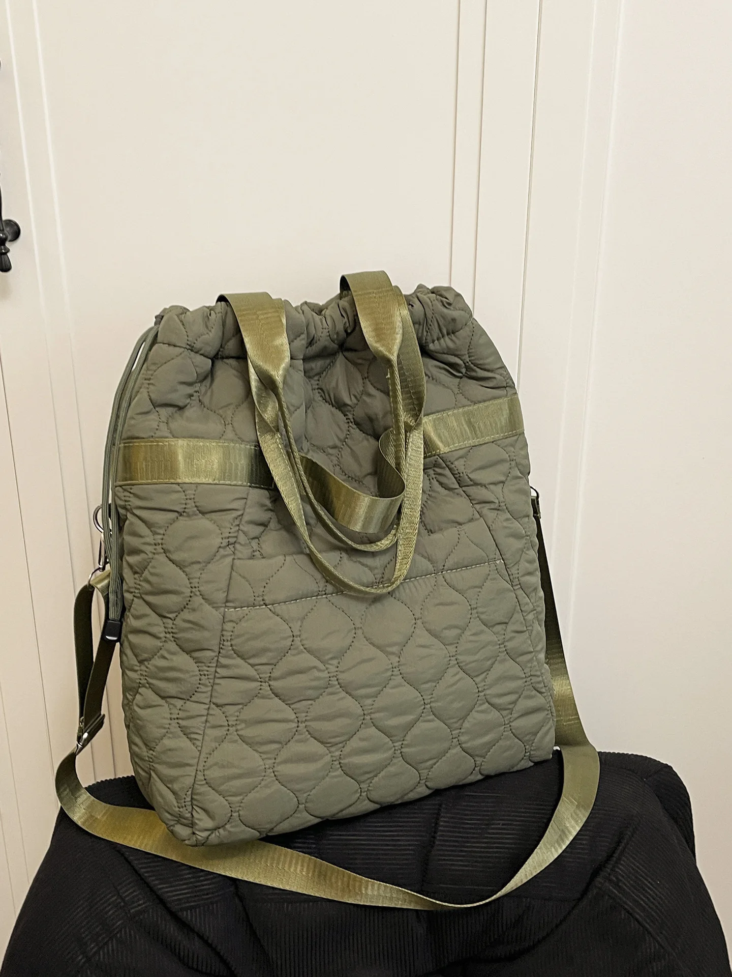 

Trendy Plaid Casual Crossbody Bag Large Capacity Fashionable Nylon Single Shoulder Bag Travel Commute Bag Small Design