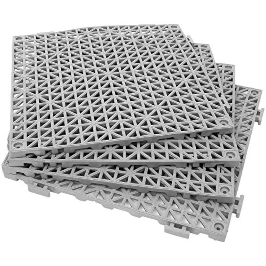 

12 Pack 12" x 12" Interlocking Rubber Bathroom Flooring Tiles Non-Slip Splicing Waterproof Mat Modular Interlocking Cushion Mat