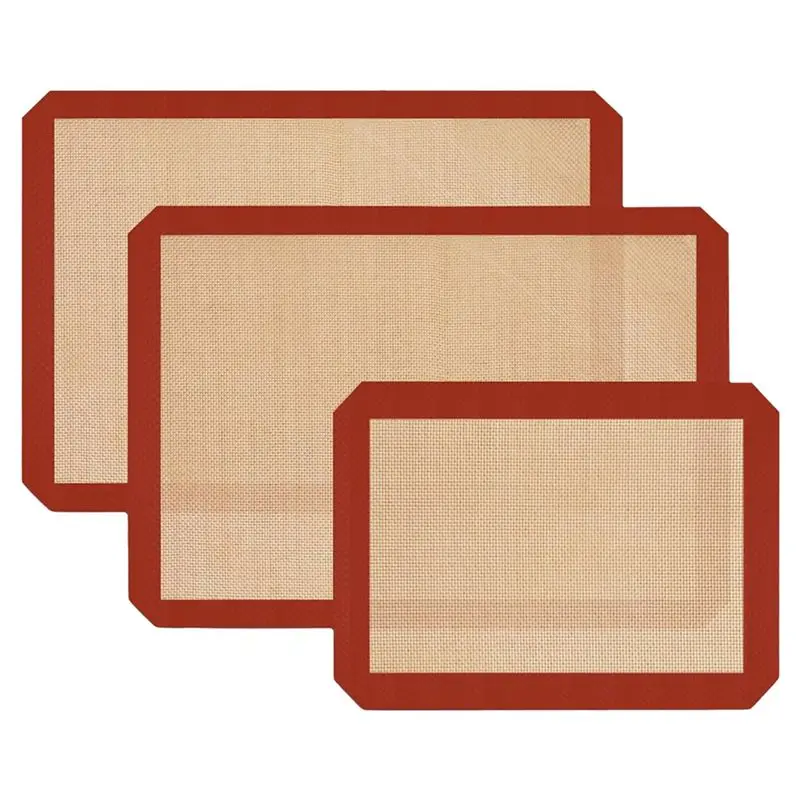 

A24F-3PCS Silicone Baking Mat Reusable Baking Mat Non-Stick For Baking Oven Baking Sheet For Making Cookies Macaroons
