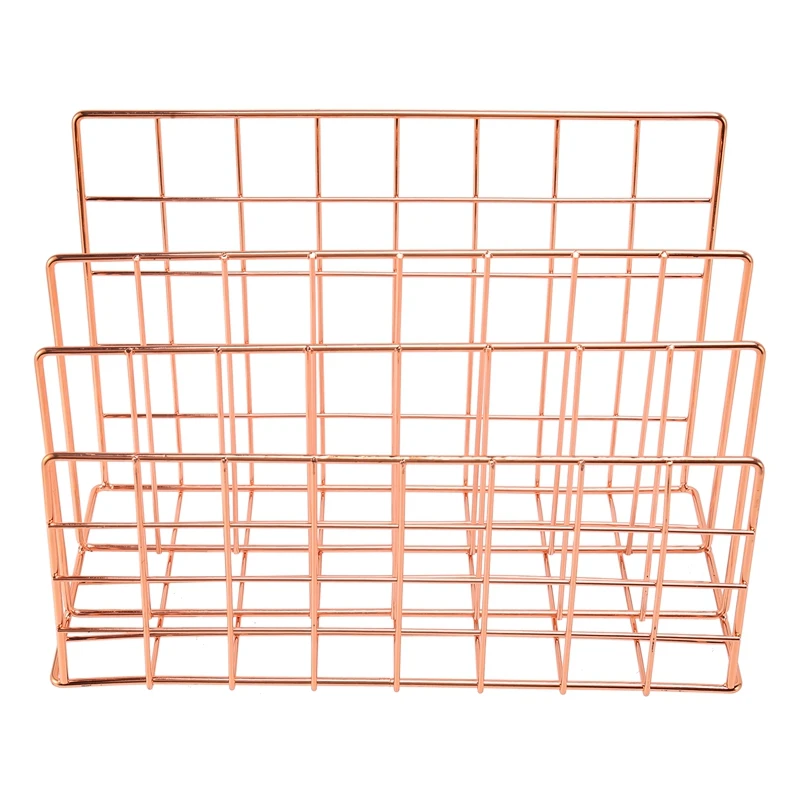 Desktop Mail Organizer, 3-Slot Metal Wire Mail Sorter, Letter Organizer For Letters, Mails, Books, Postcards And More, Mail Hold