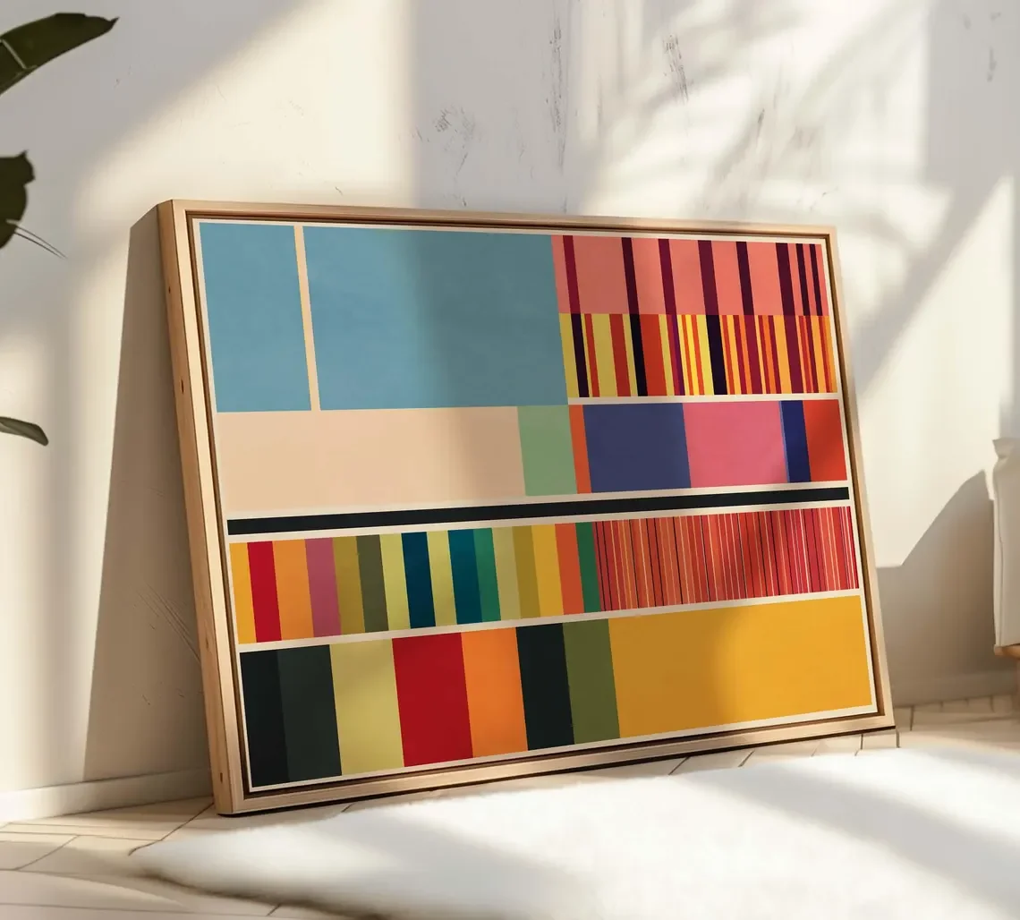 Mid Century Color Block Stripe Abstract Wall Decor Print - Ideal Gift for Interior Design Enthusiasts, Minimalist Homeowners, or image 6