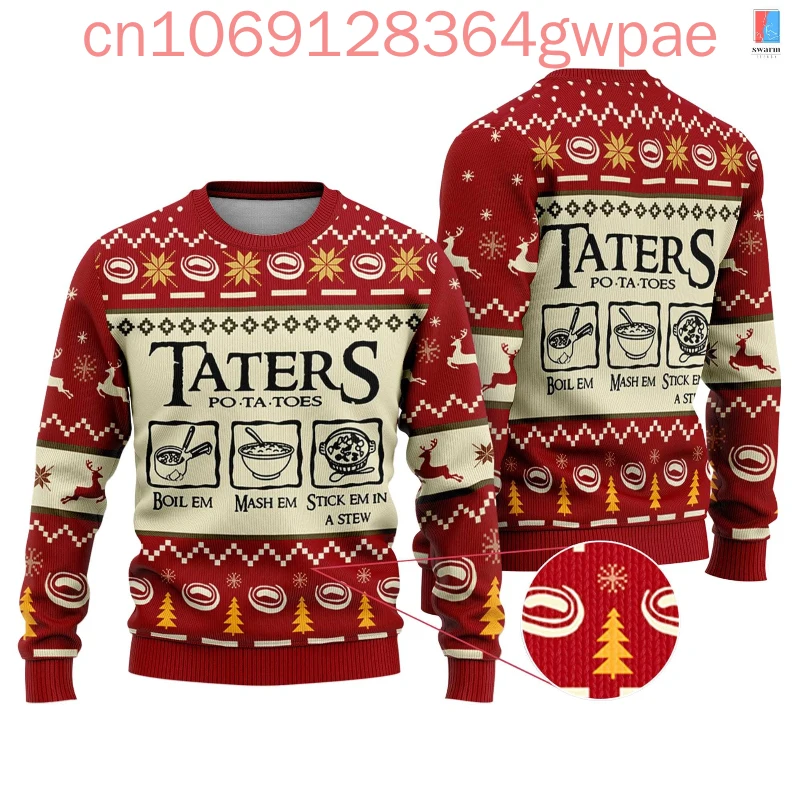 Taters Potatoes Ugly Christmas Sweater Lord of the Rings Christmas Sweater LOTR Ugly Christmas Men Sweater Family Christmas