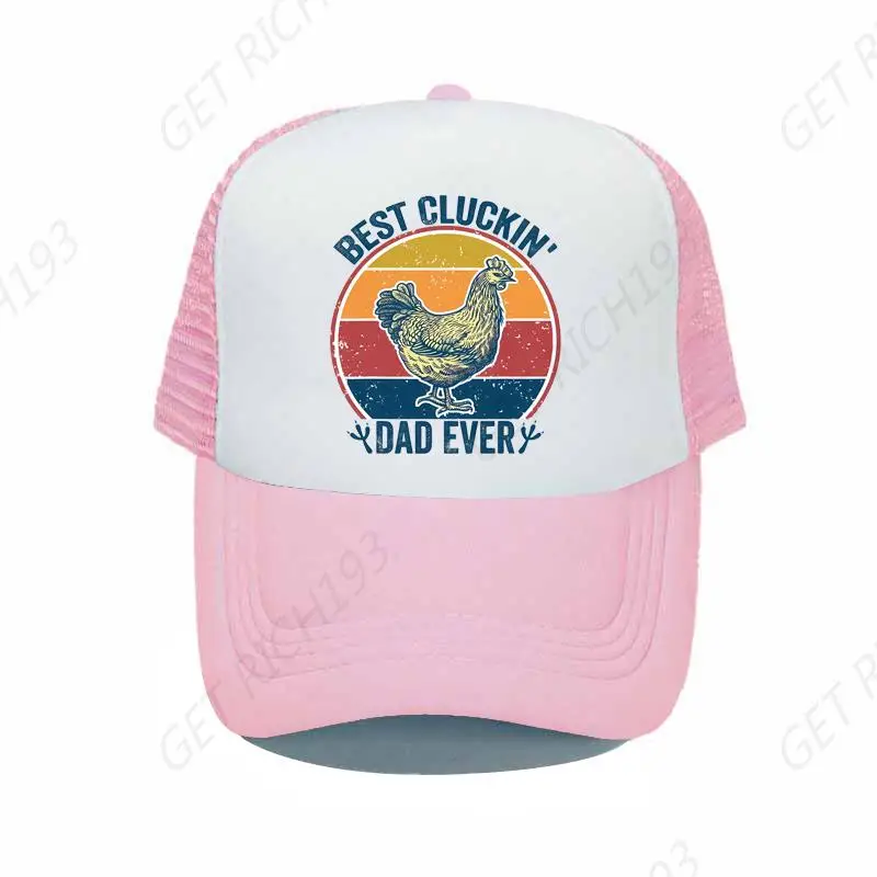 Best Cluckin' Dad Ever For Chicken Farmer Snapback Cap Classic Round Chicken Father Baseball Hat Hem Eggs Farm Trucker Hat