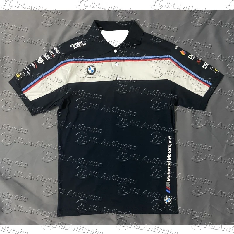 

BMW Motorsport футболка для езды на мотоцикле гоночная команда летняя быстросохнущая дышащая рубашка поло с пуговицами на лацканах для авто мотоцикла