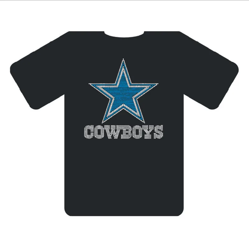 

Rhinestone Cowboy Transfer Garment Custom Rhinestones Stickers For Crafts Diy Patches Stickers Iron-On Motifs For T-Shirt