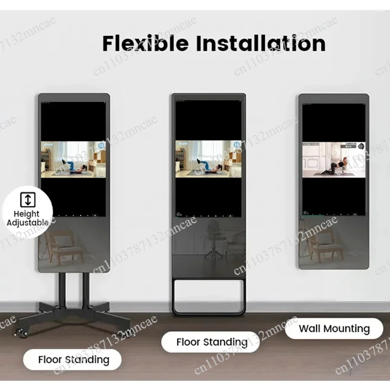 Light Emitting Diode Mirror  Screen Smart Mirror with TV Fitness Gym Fitness Mirror Bathroom