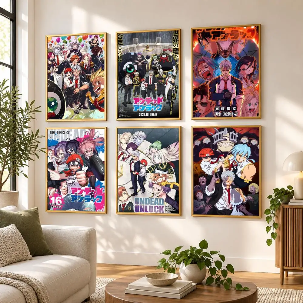 Anime Undead Unluck Poster HD art sticky wall waterproof home living room bedroom bar aesthetic decoration