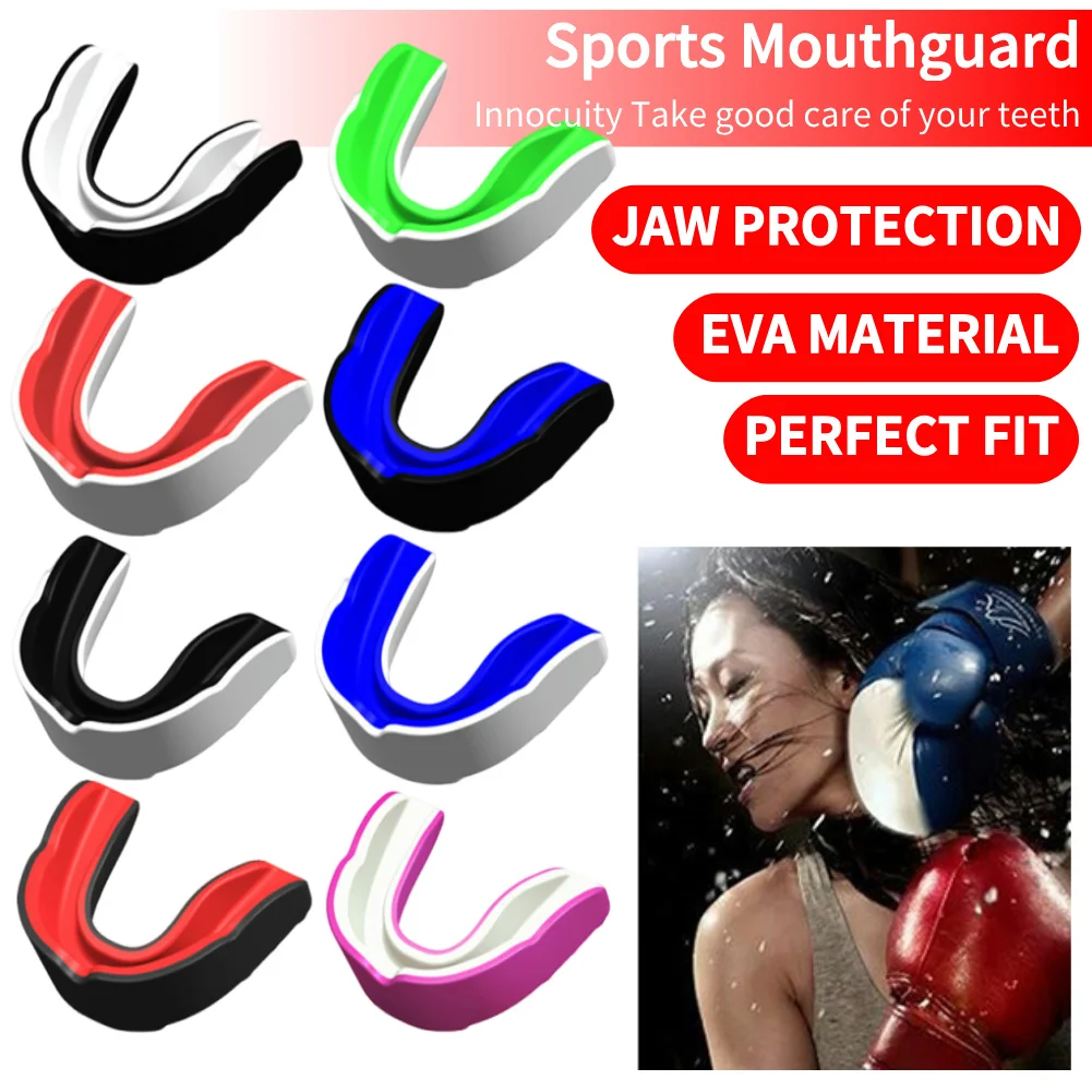 

4Pcs Mouth Guard Gum Boxing Shield MMA Adults and Junior Martial Arts Sports Mouthguard for Wrestling Hockey Lacrosse Boxing