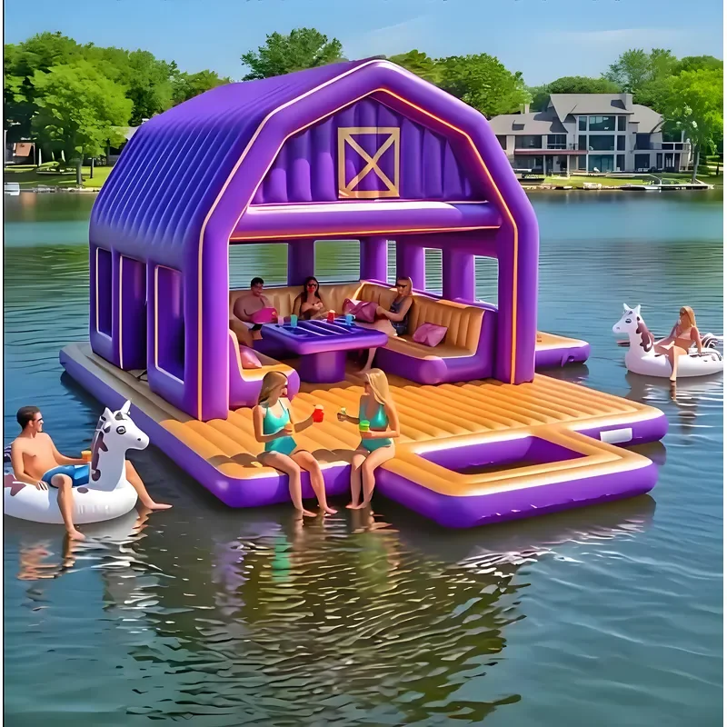Floating Island Inflatable Platform Water Cabana for River Lake Ocean