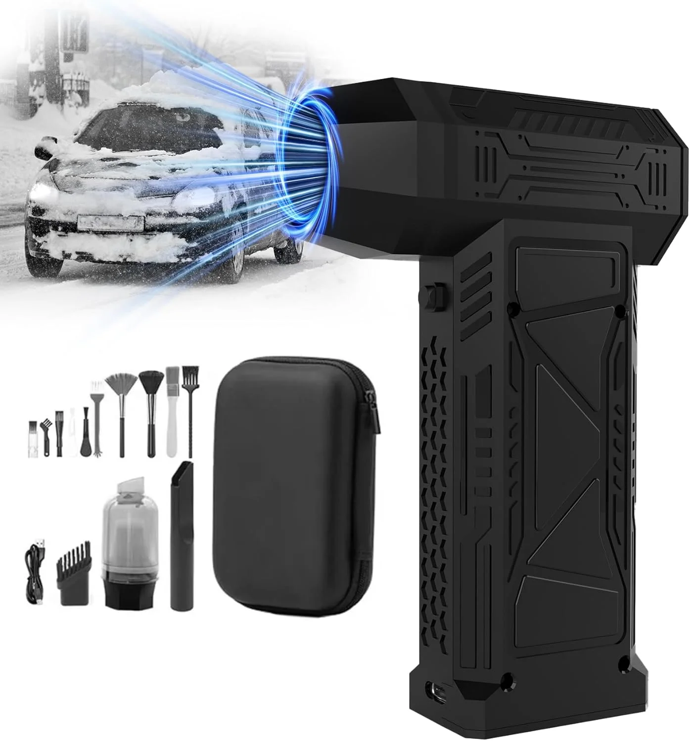 

Mini Turbo Jet Fan 300000RPM with Led Display&Light Electric Air Duster Adjustable wind speed Blower Rechargeable for computer