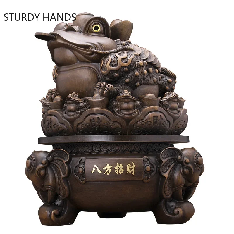 

Resin Toad Sculpture Home Decoration Living Room Wine Cabinet Feng Shui Ornaments Office Desktop Lucky Fortune Decor Crafts