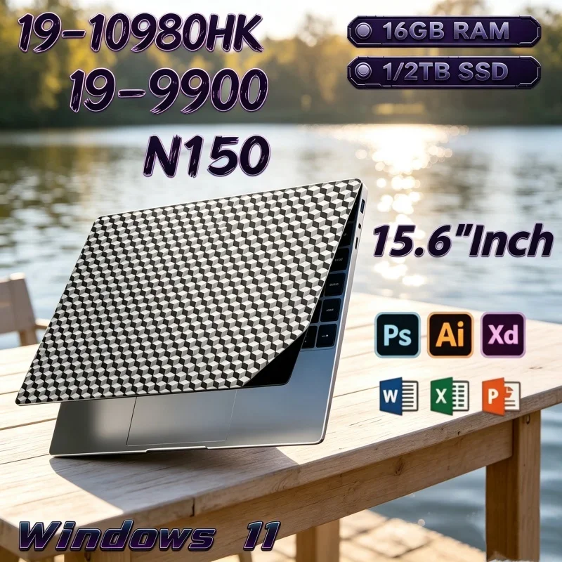 2026 Compact Intel Core I9 10980HK/I9-9900/N150 15.6 Inch Laptop 32GB RAM 2TB SSD Windows 11 Simple Gaming Artist Project