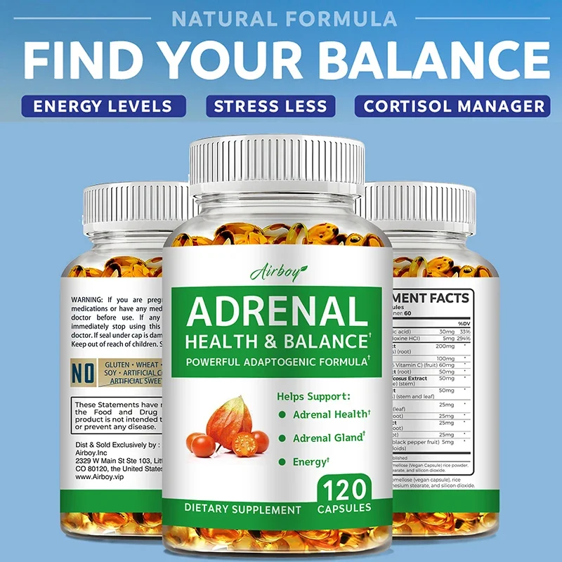 Adrenal Support Supplement – Releases Adrenal Fatigue, Cortisol Manager, Relaxes Stress and Anxiety, and Boosts Mood