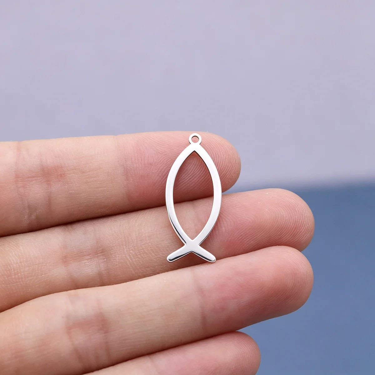 3pcs Stainless Steel Jesus Fish Charms Simple Lines Art Pendant for DIY Jewelry Making Earrings Necklace Accessories Wholesale