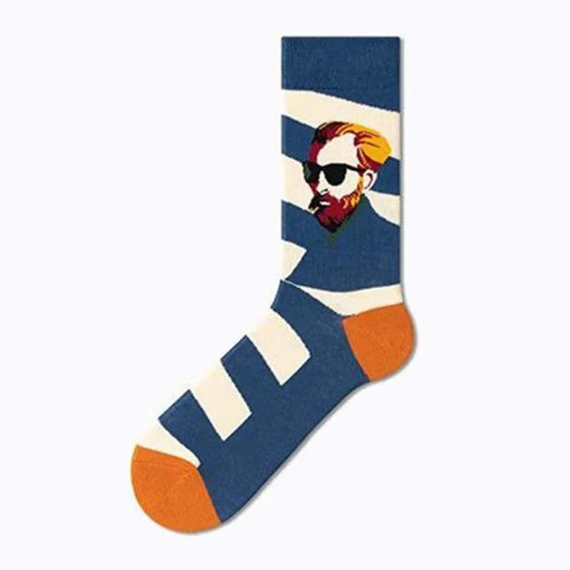 Van Gogh series socks famous painting European and American style cartoon men and women in tube cartoon cotton socks