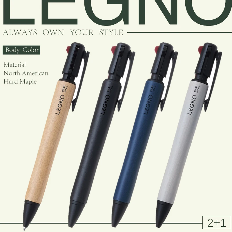 

PILOT LEGNO Wooden Ballpoint Pen&Mechanical Pencil (2+1 Multi-Pen)Premium Wood Barrel, Hybrid Ink For Business Meeting,Signature