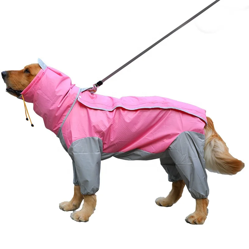 

Amazon Hot Selling Transparent Lightweight Reflective Enveloped Puppy Poncho Durable Hoodies Small Large Dog Raincoat Jacket