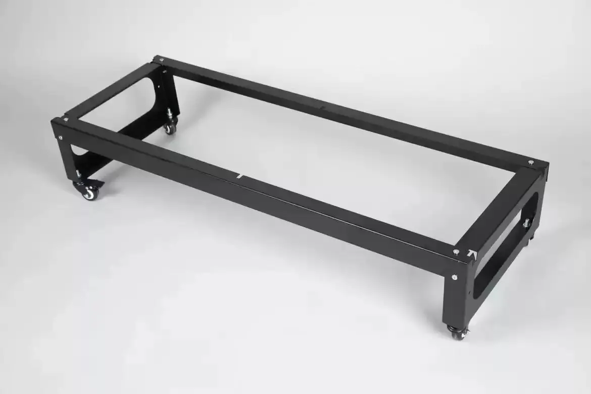 120cm Universal Wheel Bird Cage Stand, Fits 60x32x38cm Cages, Stackable Multi-Tier Metal Base With Casters, Black/White