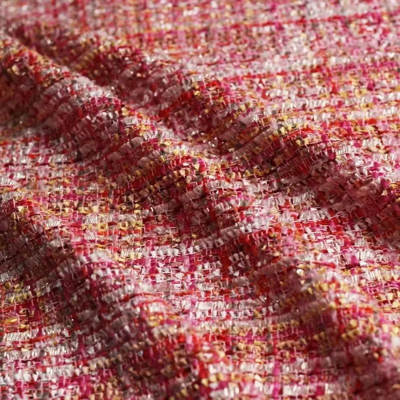 Redraspberry 145cm Red Pink Tweed Fabric Garment Material Autumn Women Jacket Dress Coat Skirt DIY Sewing Cloth Freeshipping