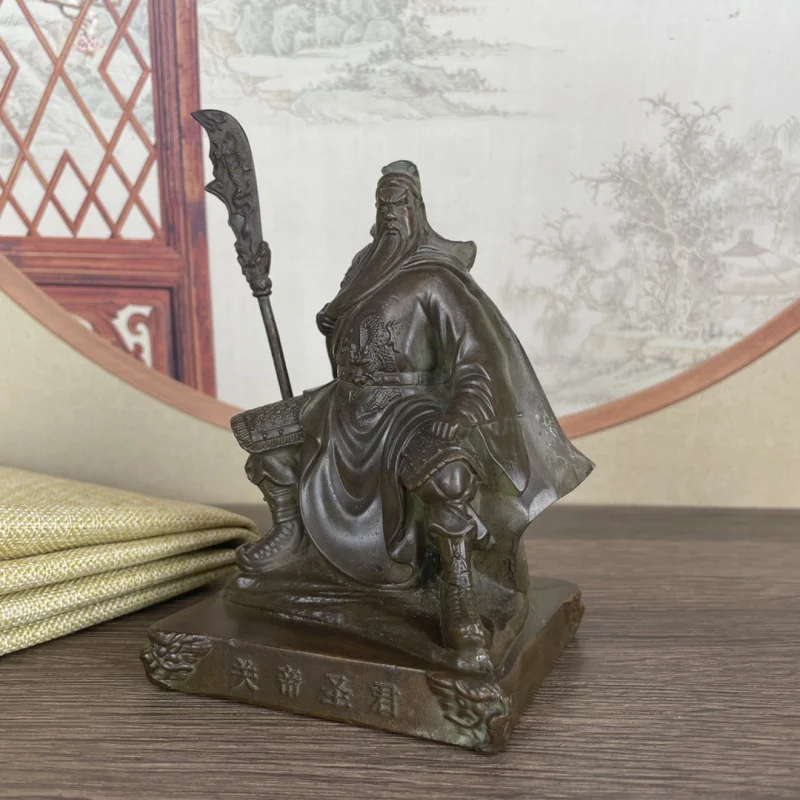 Antique Style Guan Yu Figurine New Chinese Style Home Decorative Ornaments Gifts Display