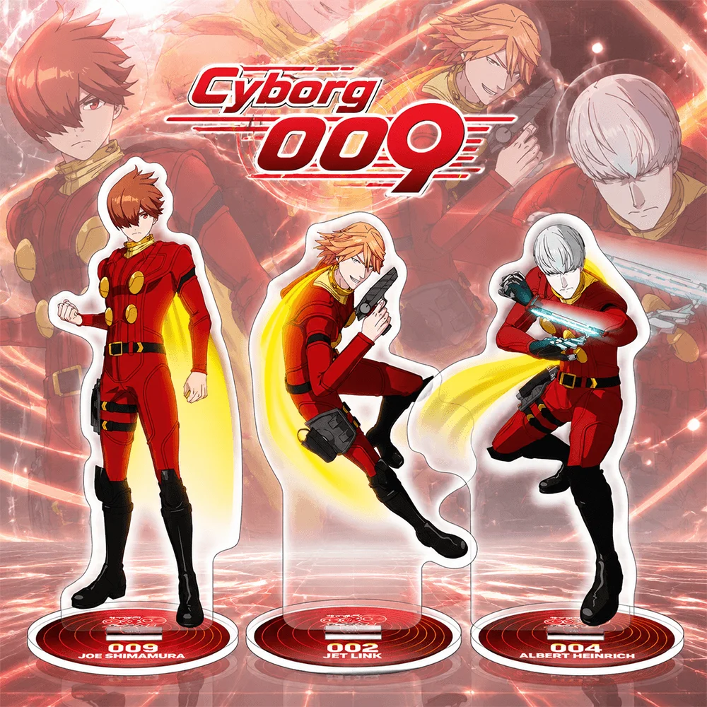 Cyborg 009 Joe Shimamura 15cm Acrylic Stand Keychain Red Combat Suit Ver Tabletop Ornament Desk Room Decor Anime Figure Toy Gift