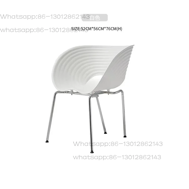 Nordic Luxury White Shell Design Chair Simple Plastic Booktable Chair Kitchen Dining Chairs Bedroom Backrest Dresser Chair