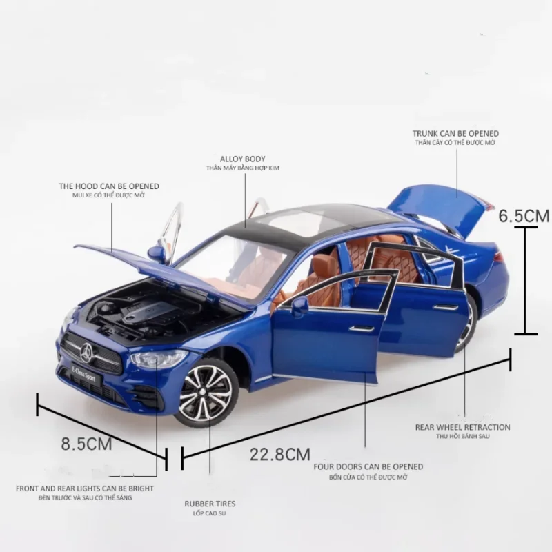 1:24 E-Klasse E300 L Legierung Auto Modell Diecast Spielzeug Metall Fahrzeuge Hohe Simulation Sound Und Licht Zurückziehen Spielzeug auto Sammlung Geschenk