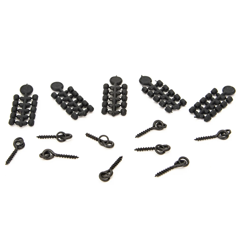 Practical Bait Screws Carp Stopper Terminal Tackle Wear-resistance 20pcs Boilies Bait Accessories Black Copper+ABS