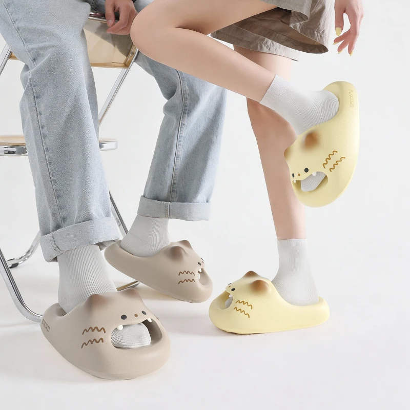 Funny Open Toe Cat Slippers with Paw Pattern Ladies Cartoon EVA Cloud Slippers Home Beach Bath Slides Female Flat Mule Shoes