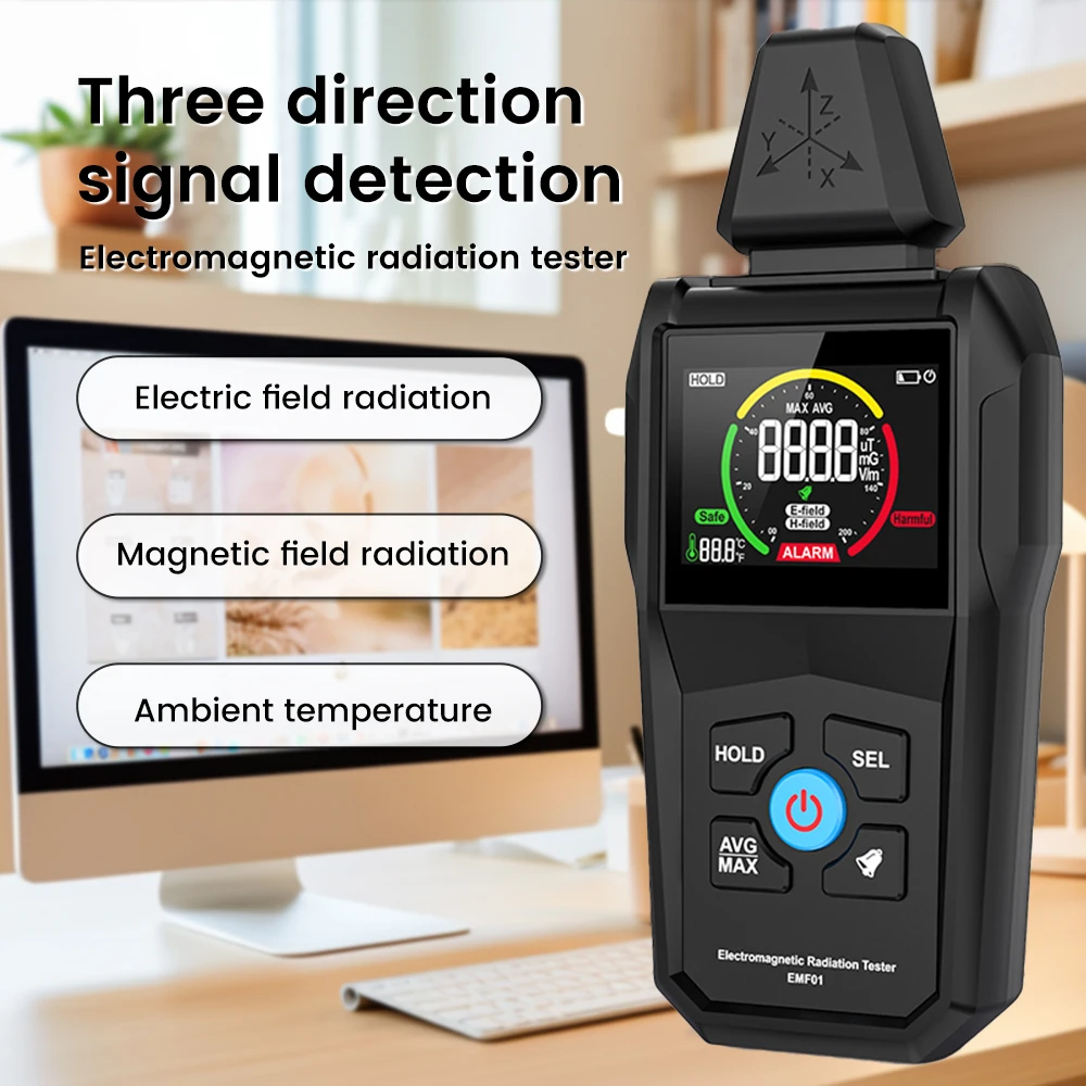 Emf Meter Digitaal Kleurenscherm Huishoudelijk Elektromagnetisch Veld Emf01 Detector Golfstraling Elektromagnetische Veldstraling