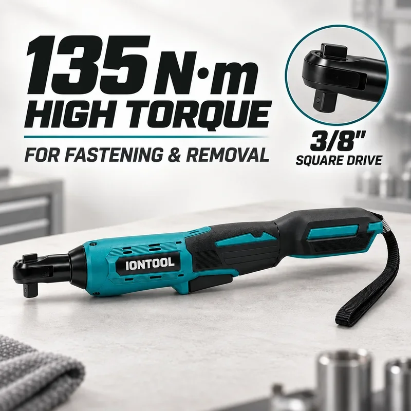 IONTOOL Durable Cordless Ratchet Wrench Inch For Suspension Repair and Motorcycle Service and Pin Fix and Truck Caliper Bolting