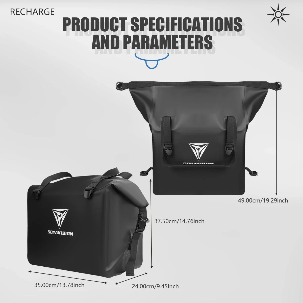 Motorcycle Rear Luggage Bag Tailbag Aluminium Trunk Liner Bag Toolbox Inner Pack  black side box