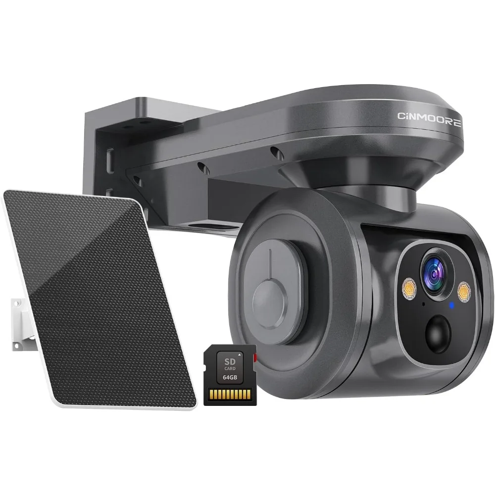 

2,5k 4MP 4g lte сотовая камера безопасности солнечной энергии беспроводная наружная камера, запись 24/7 не требуется Wi-Fi, 360° ° вид на прямом эфире, включает место