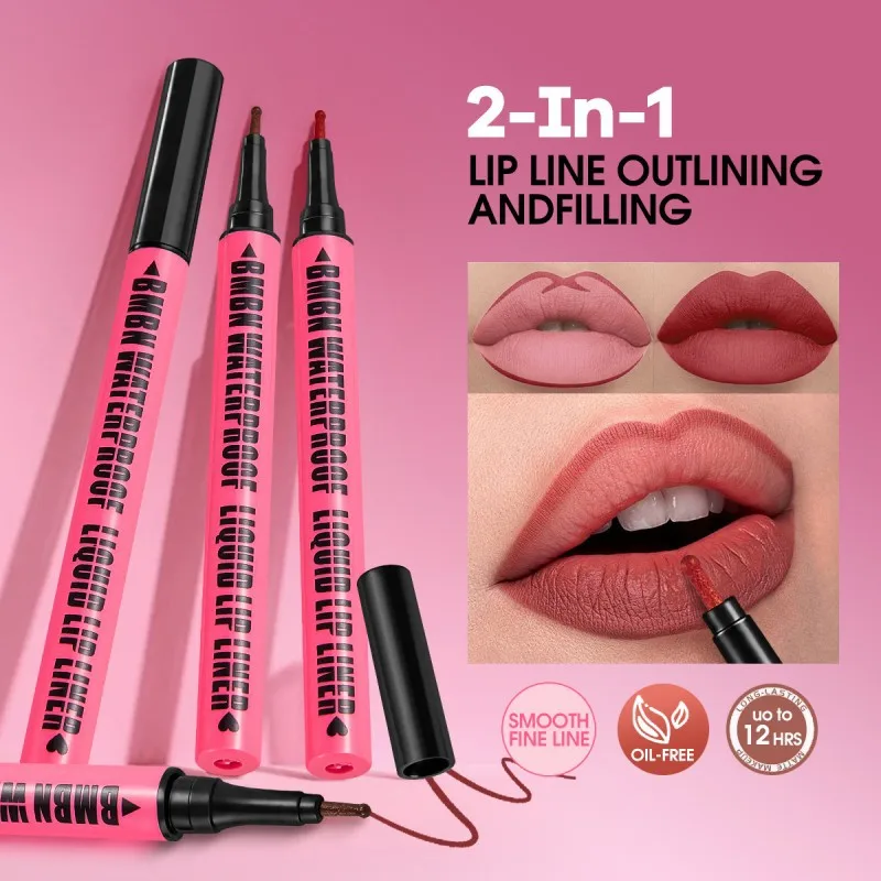 1PC Liquid Matte 4-Color Lipliner Pencil Waterproof Plumping Stain Lipstick Natural Lip Liner Outline Lips for Contour Makeup