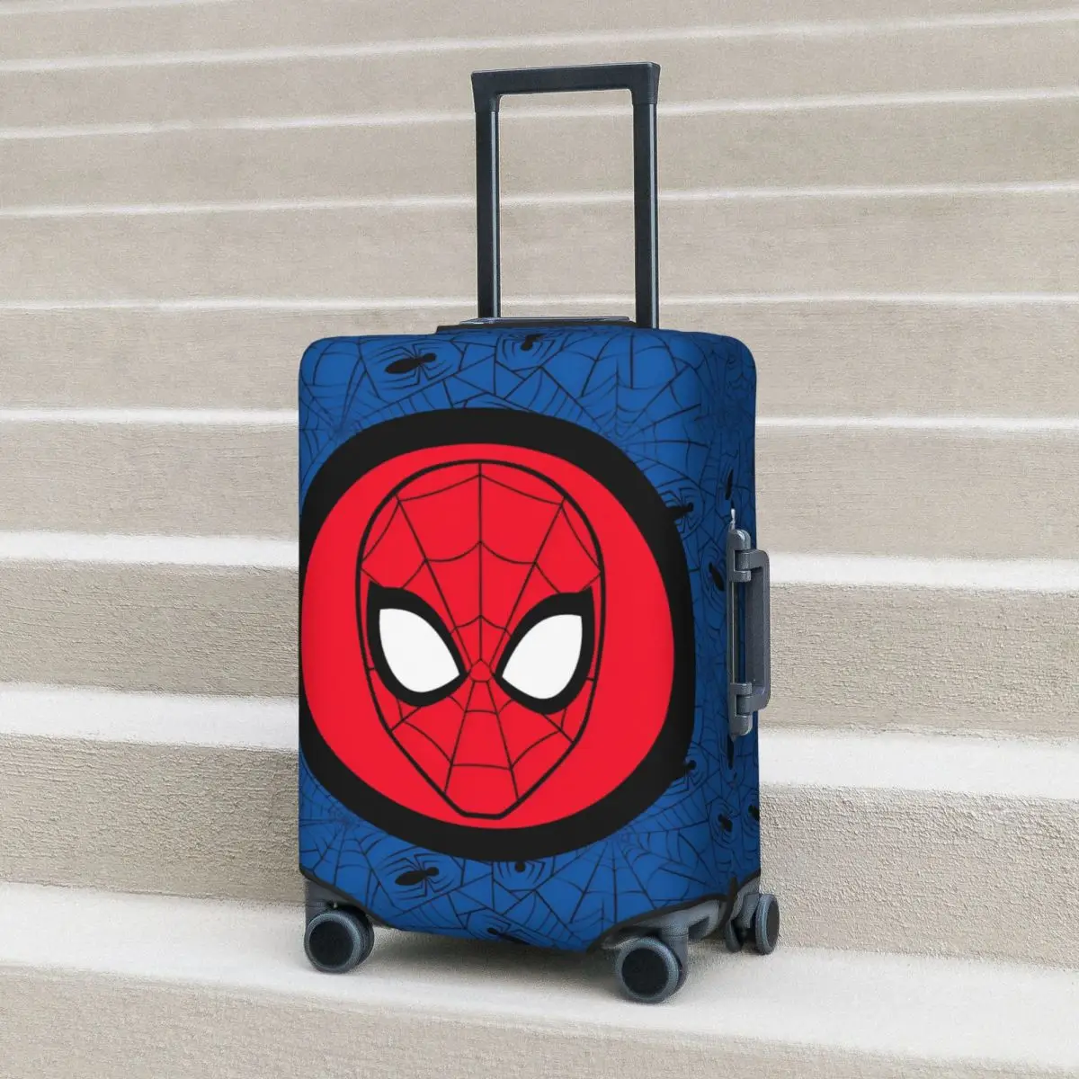 Spider Man Head Logo Suitcase Cover Cruise Trip Holiday Useful Luggage Supplies Protector