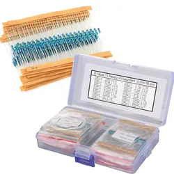 600 Pcs Metal Film Resistor Kit Assorted Kit 30 Values Metal Film Resistor Resistance 1/4W 1ohm-10Mohm 1% Tolerance