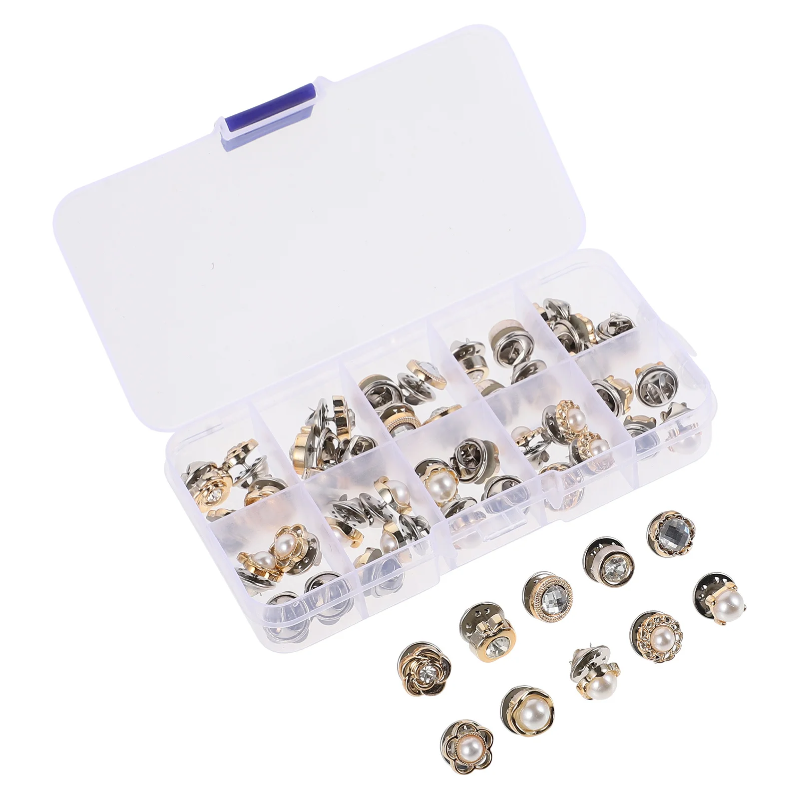 

50pcs Hidden Buttons Anti Peering Brooches No Sewing Clothes Decorations Collar Snaps Safety Buckles For Women Fashion Shawl