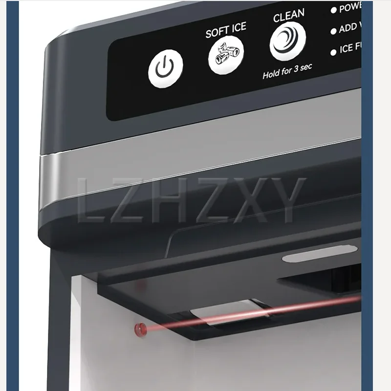 17KG/DAY Home Ice Maker Self-Cleaning Portable Countertop Ice Maker Soft-Chew Granular Ice Machine With Auxiliary Water Tank