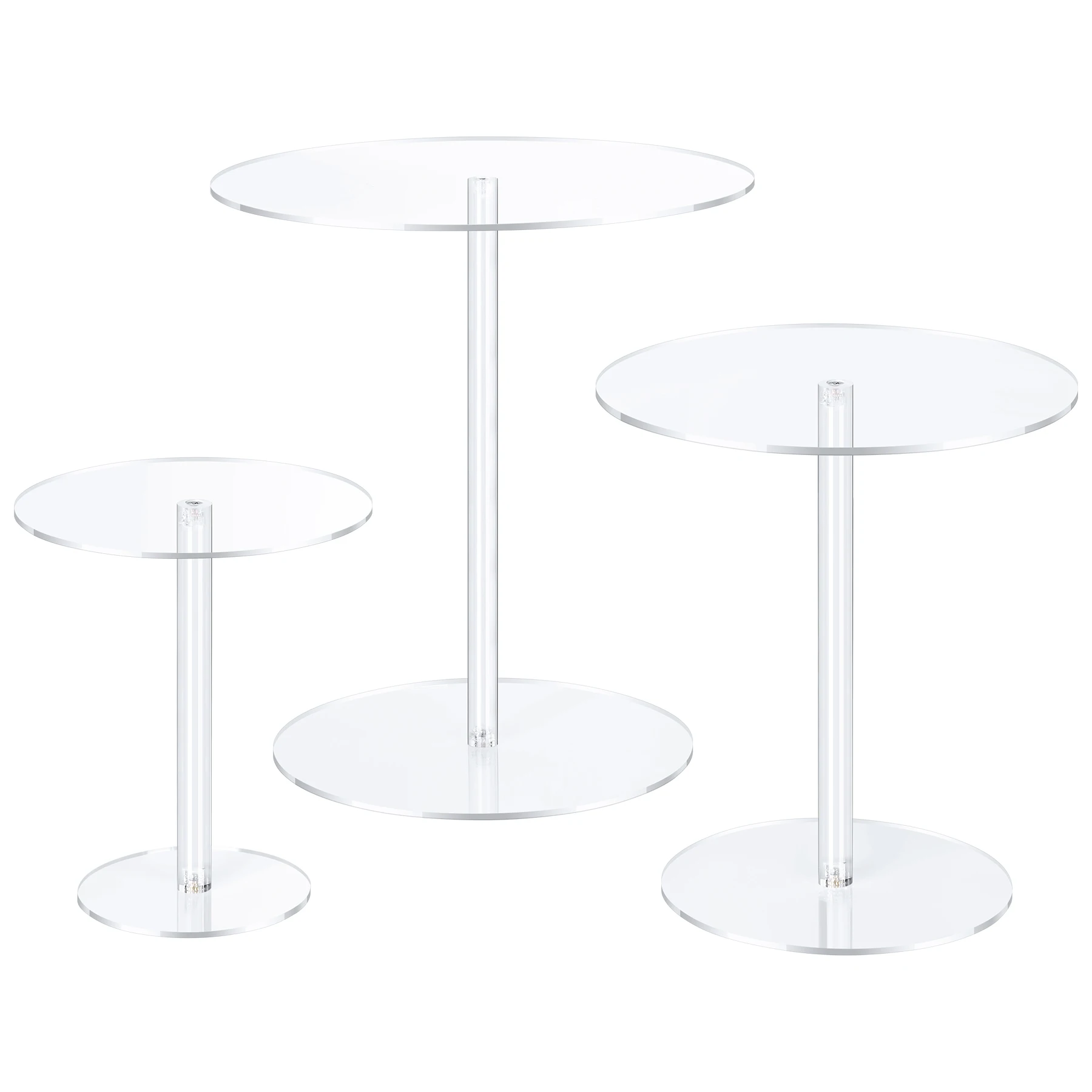 Round Pedestal Riser Stands Clear Acrylic Jewelry/Watch Display Storage Rack For Wedding  Decoration