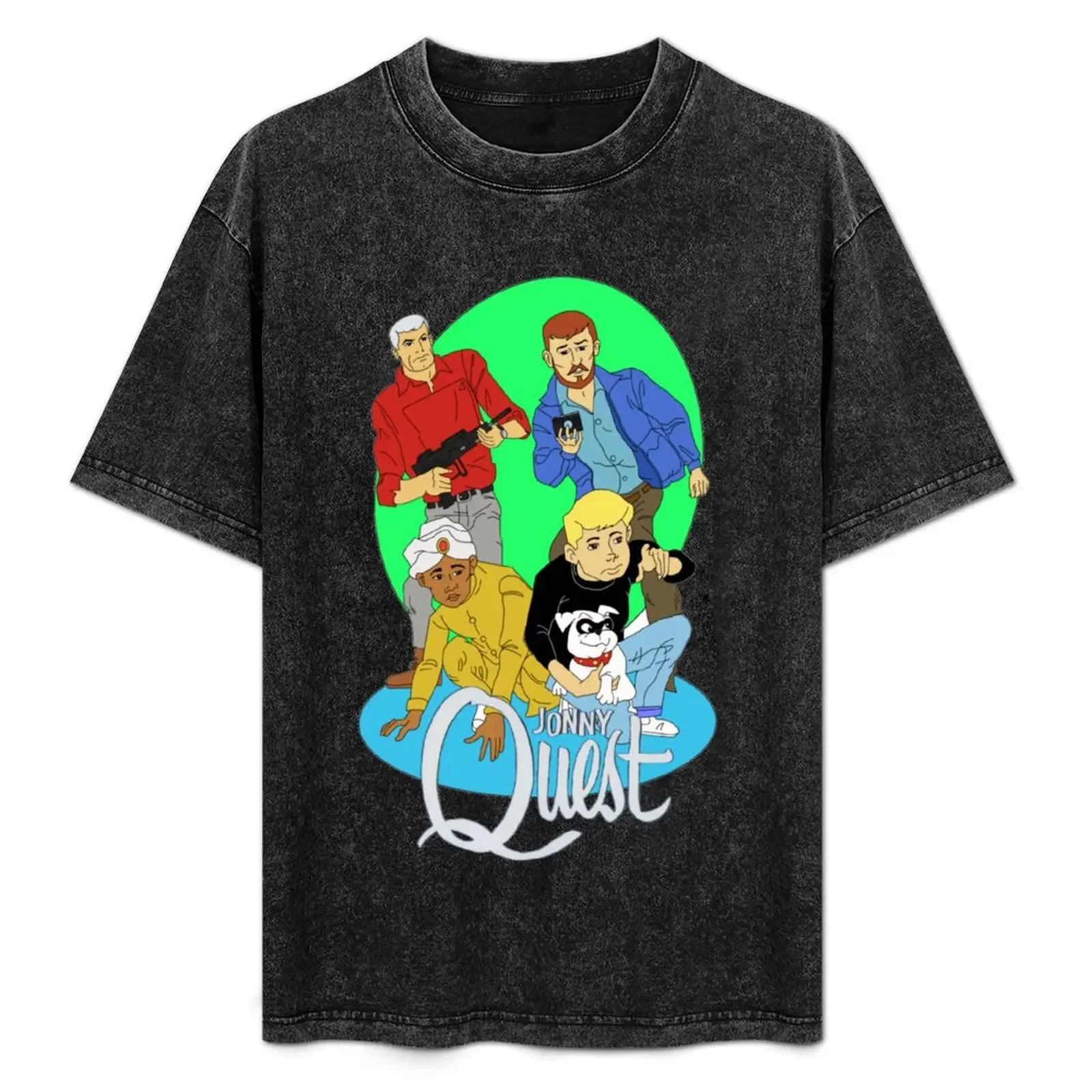 

Jonny Quest with Neon Backdrop T-Shirt croswit shirt man basketball graphic tees baggy shirts mens designer clothes