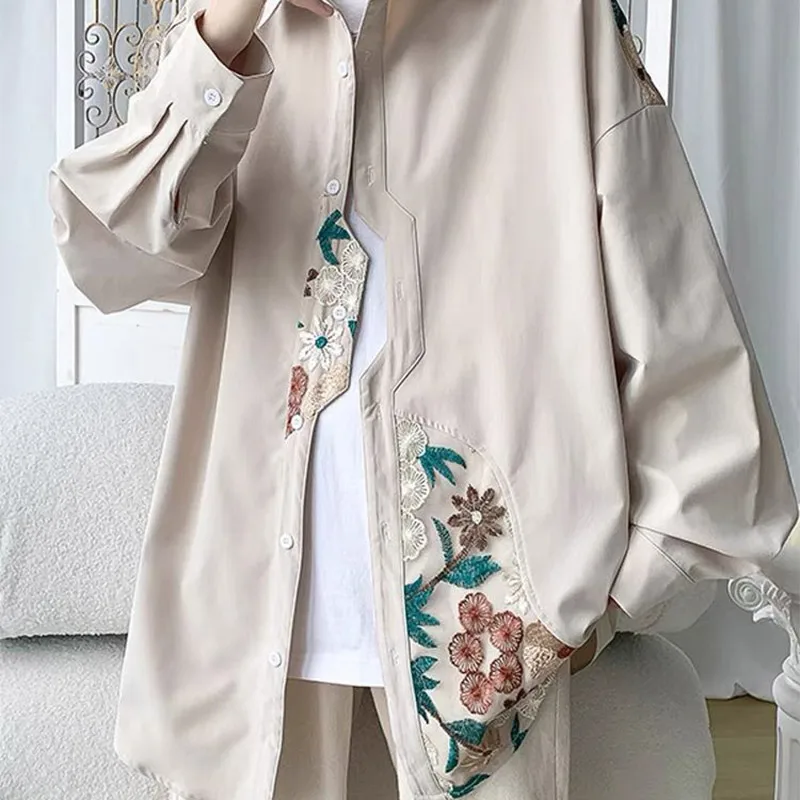 2024 Spring Autumn Elegant Fashion Harajuku Slim Fit Ropa Hombre Loose Casual All Match Outerwear Square Neck Long Sleeve Blusa